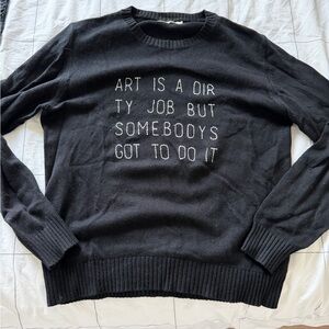 Tricot x LDB Black Crewneck Sweater with text